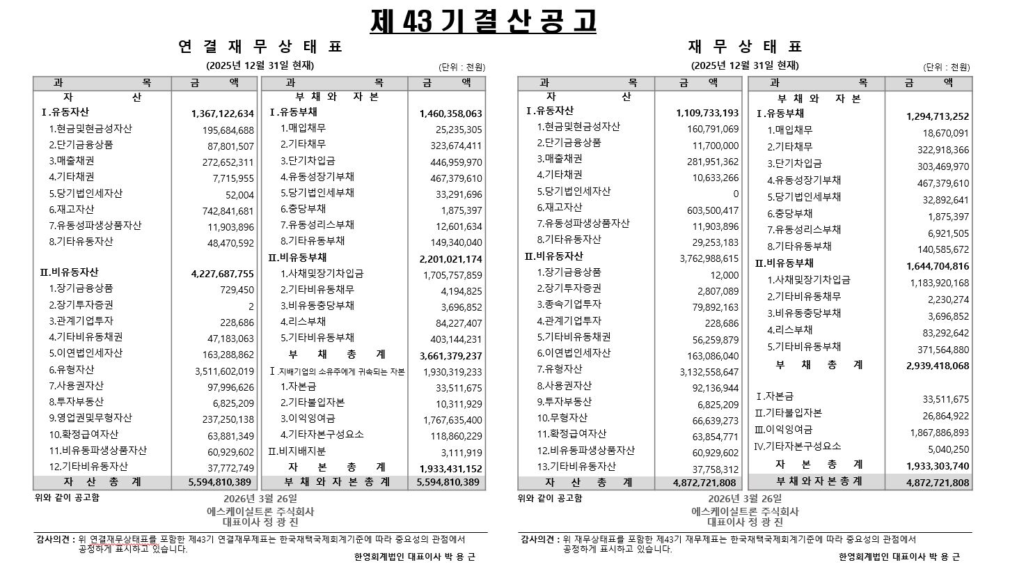 2026 결산공고